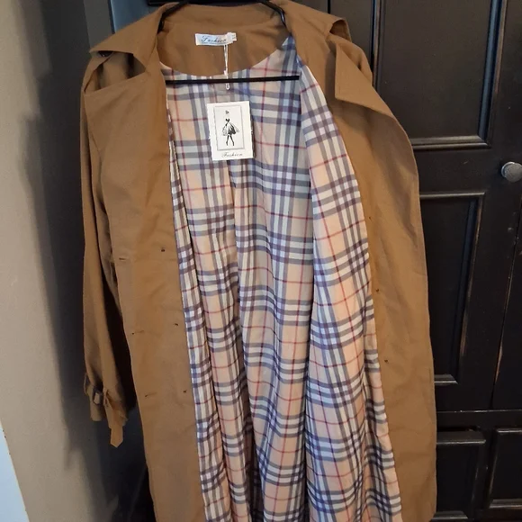 Tan Women's Trench Coat - Picture 3 of 7
